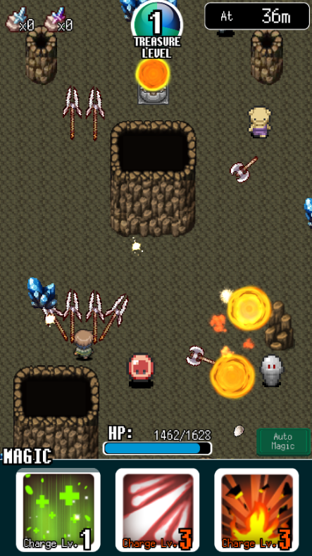 Free offline games for Android - Pixel Dungeon Hero combats