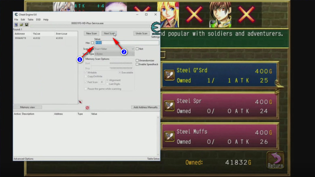 Cheat Engine Fairy Elements Step 2