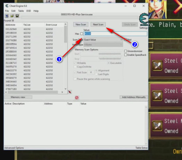 Cheat Engine Fairy Elements avvio ricerca