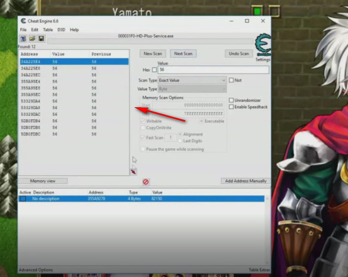 Cheat Engine Fairy Elements modifica valori esperienza