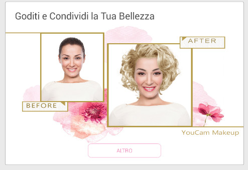 YouCam Makeup condivisione dei makeup