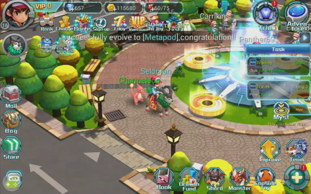 Fantasy Myst schermata generale del gioco