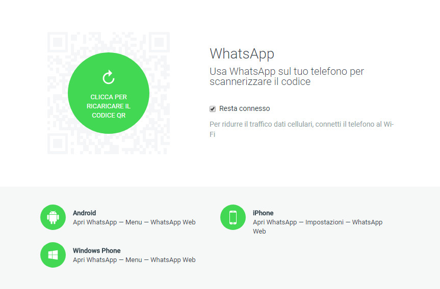 WhatsApp web - Wapp web - Sito lettura QRCode