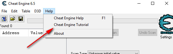Cheat Engine Tutorial start tutorial