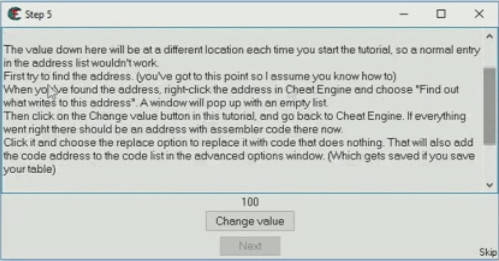 Cheat Engine Tutorial Code Finder tutorial passo 5
